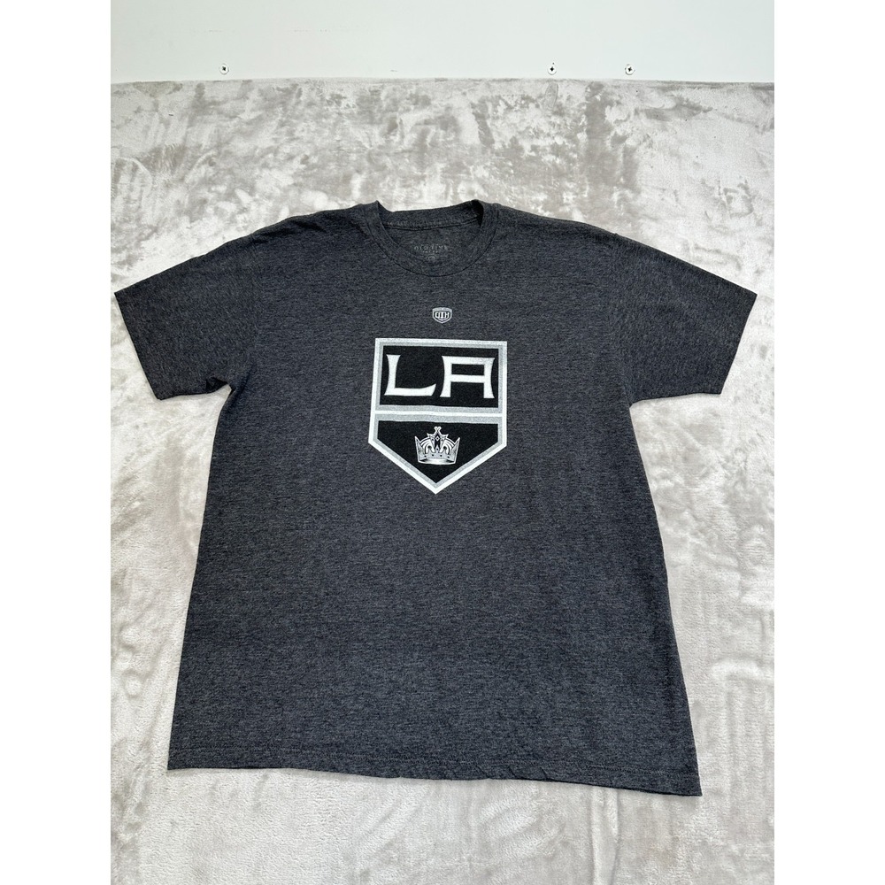 Los Angeles Kings Old‎ Time Hockey T-Shirt Men's Size Large Charcoal Gray EUC